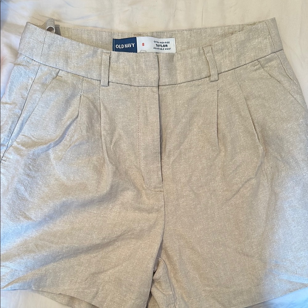 Old Navy Tan Shorts Tailored Linen Blend